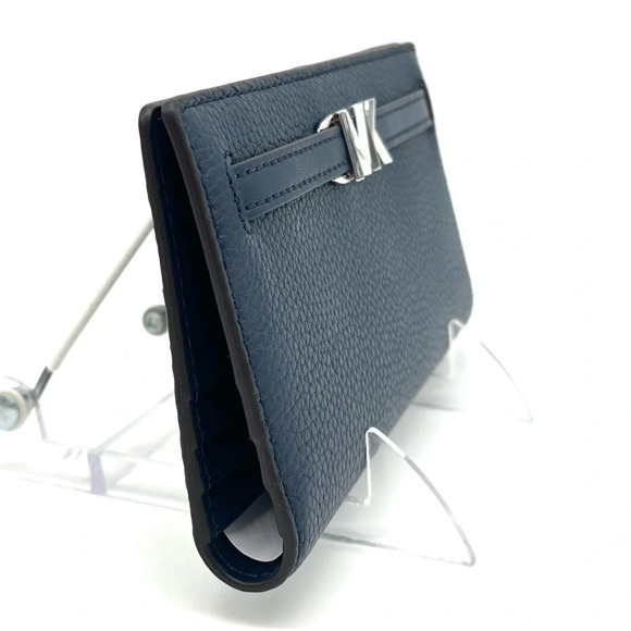 Michael Kors Reed Large Snap Bifold Wallet Navy Blue - Picture 4 of 8